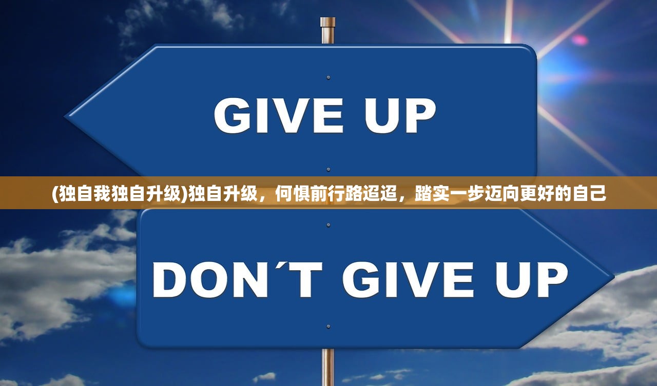 (独自我独自升级)独自升级，何惧前行路迢迢，踏实一步迈向更好的自己