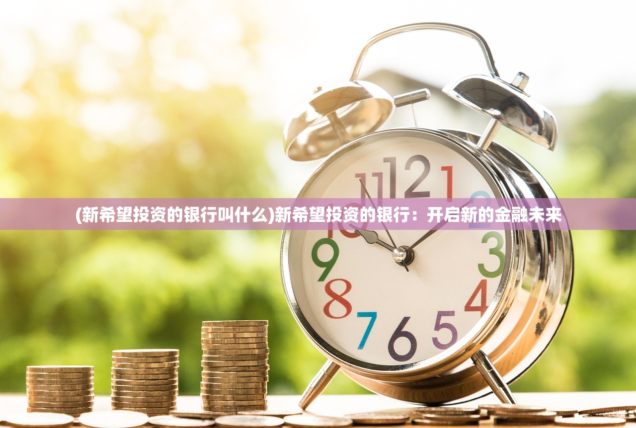 (新希望投资的银行叫什么)新希望投资的银行：开启新的金融未来