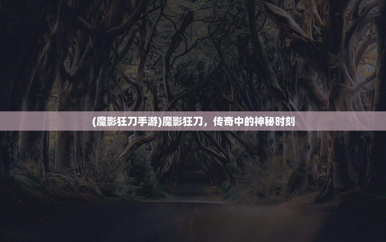 (魔影狂刀手游)魔影狂刀，传奇中的神秘时刻