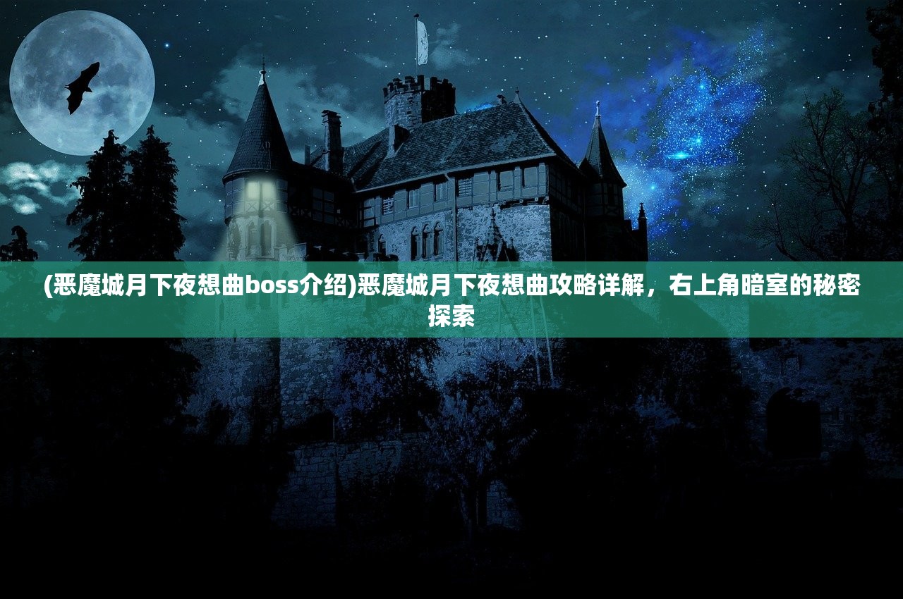 (恶魔城月下夜想曲boss介绍)恶魔城月下夜想曲攻略详解，右上角暗室的秘密探索