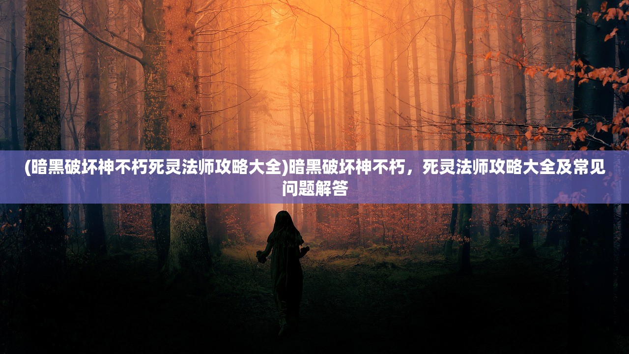 (暗黑破坏神不朽死灵法师攻略大全)暗黑破坏神不朽，死灵法师攻略大全及常见问题解答